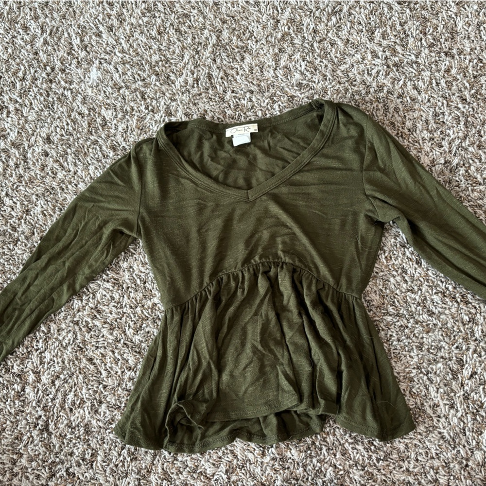 Olive green long sleeve.